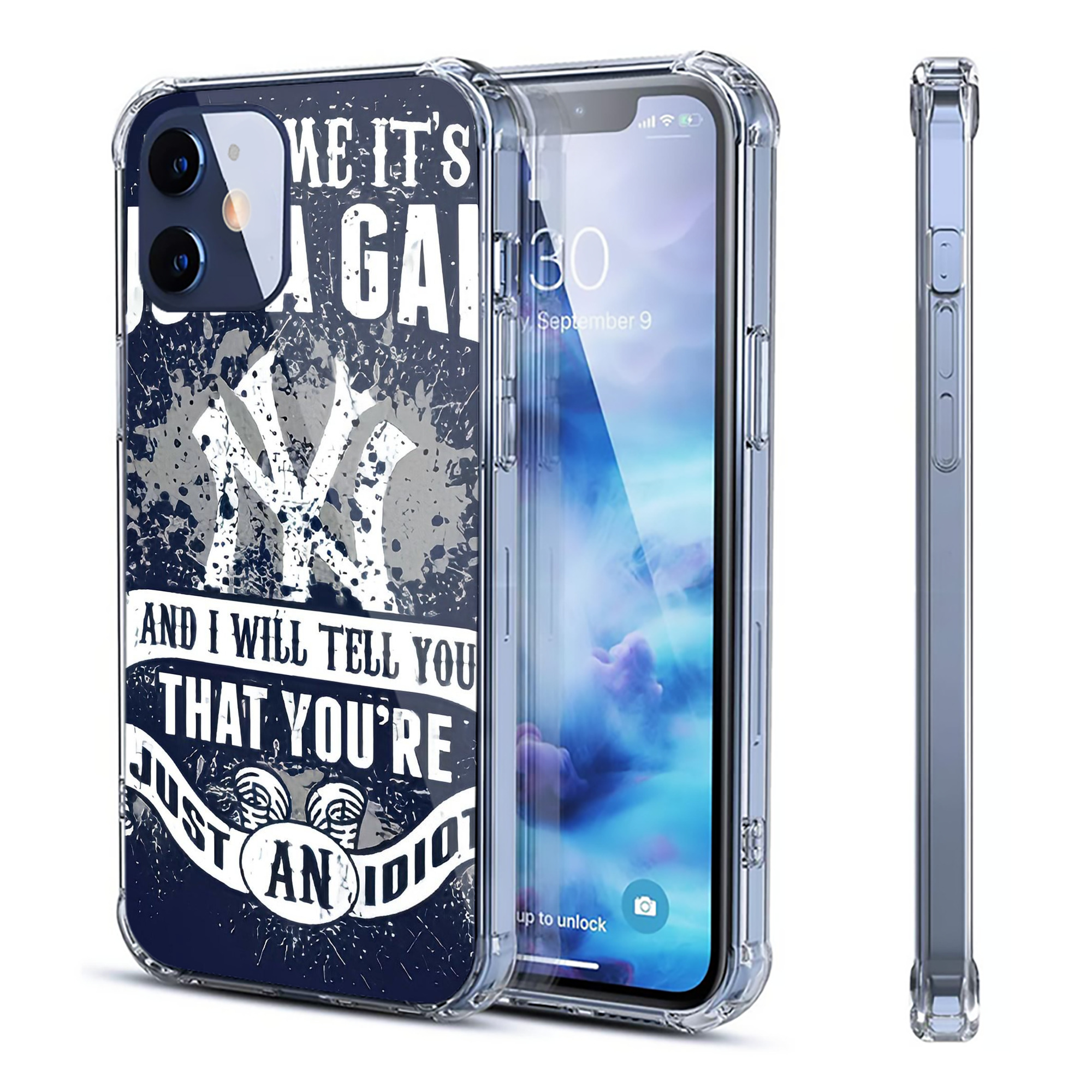 New York Yankees 322 Clear IPhone 12 Case – Soft TPU With UV Print – Enhanced Drop Protection, Precise Fit, Anti-Fingerprint, Customizable Design, Scratch-Resistant, Yellow-Resistant